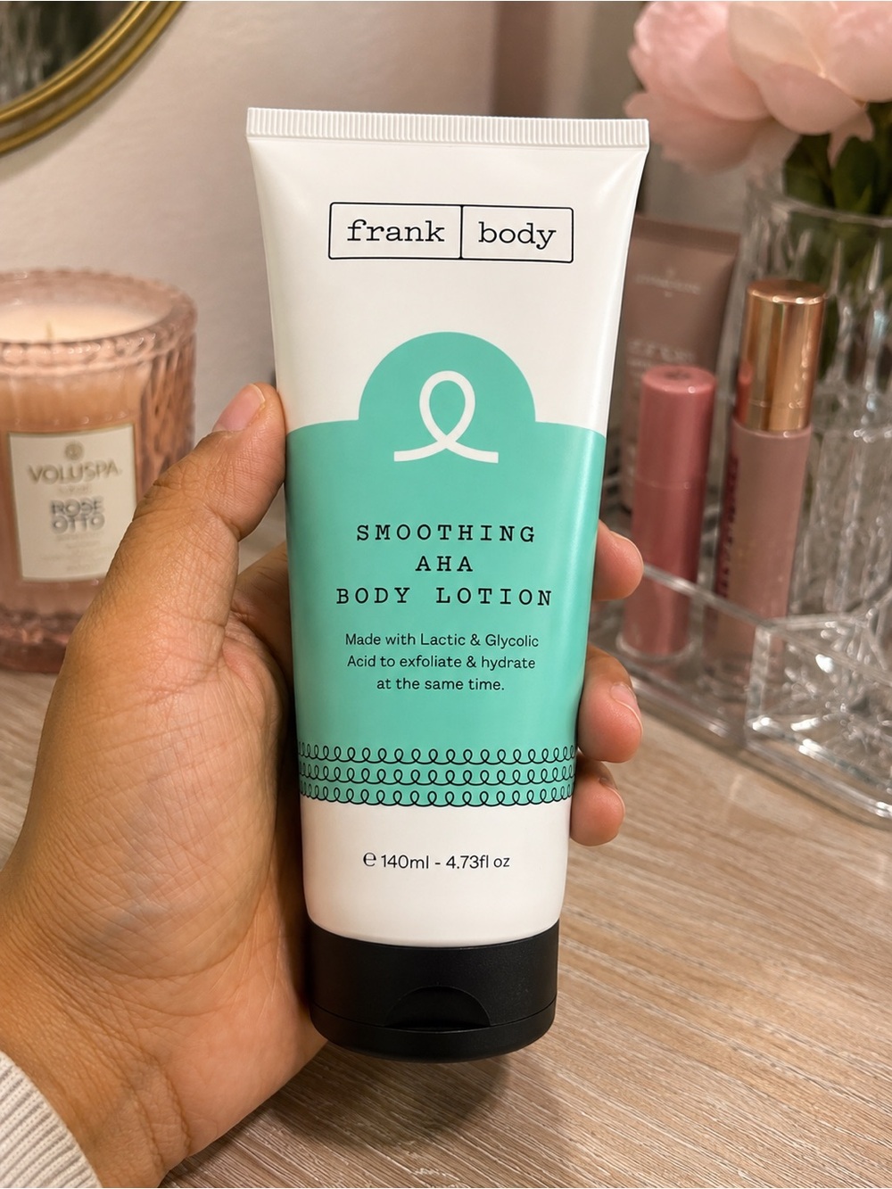 Frank Body Smoothing AHA Body Lotion 140ml Lactic Glycolic Acid NEW - Picture 2 of 2